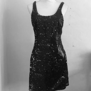 Silence & Noise Size 6 Black Sequin Cocktail Dress